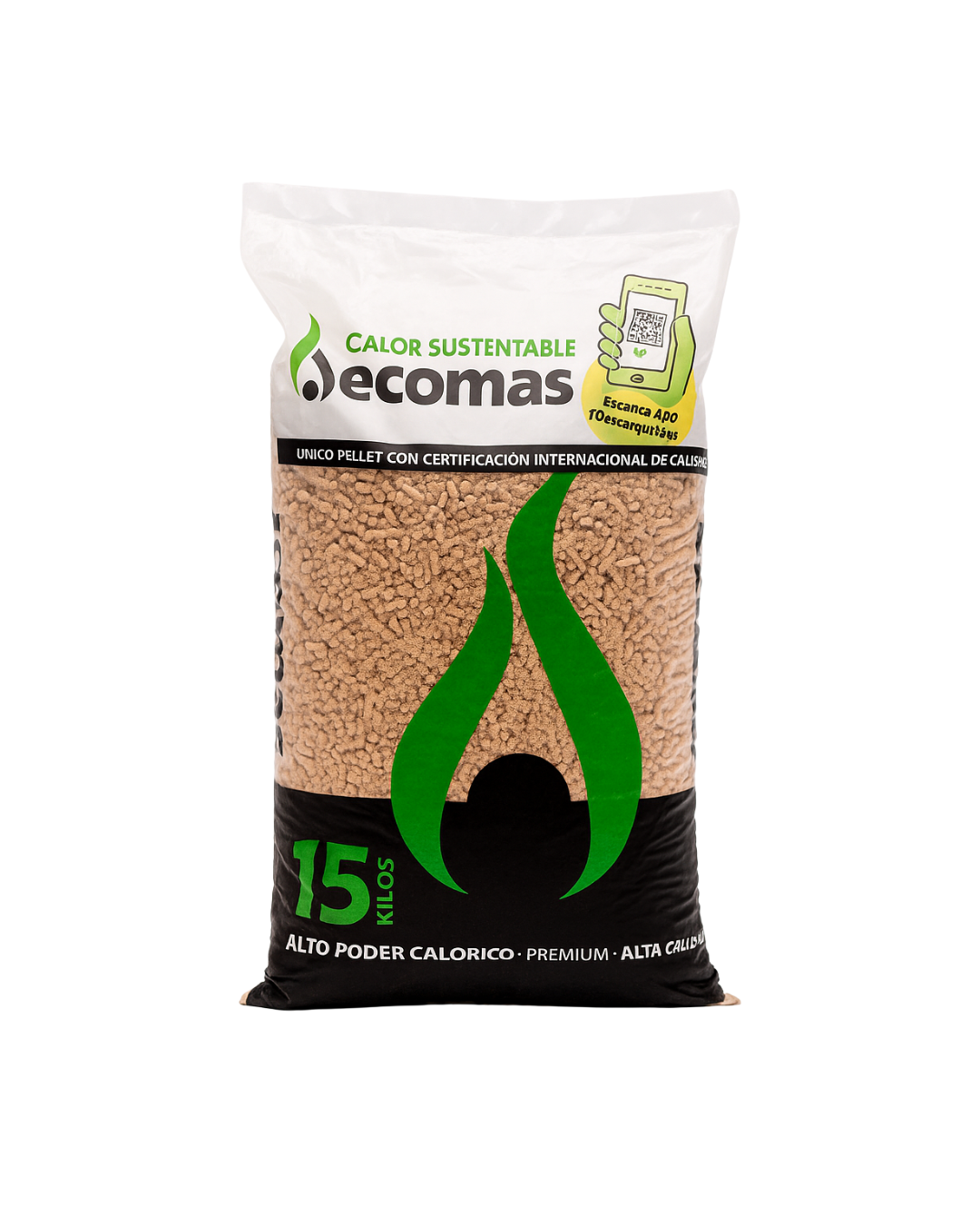 20 Bolsas de Pellet ECOMAS 15kg ($3.990 la unidad)