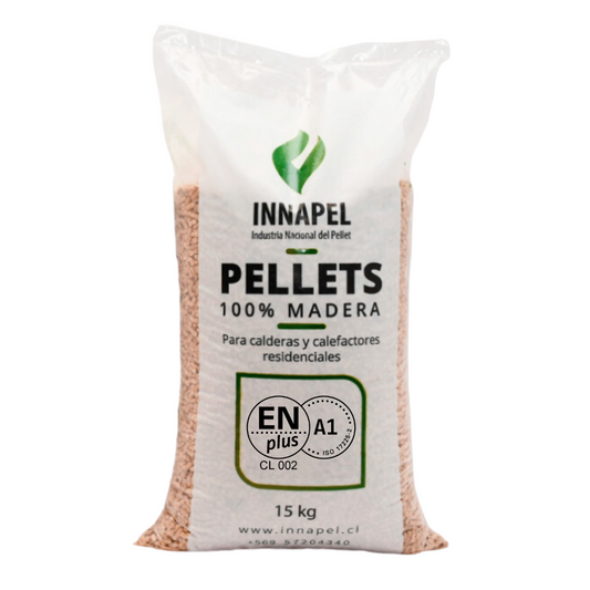 20 Bolsas de Pellet INNAPEL 15kg ($3.750 la unidad)